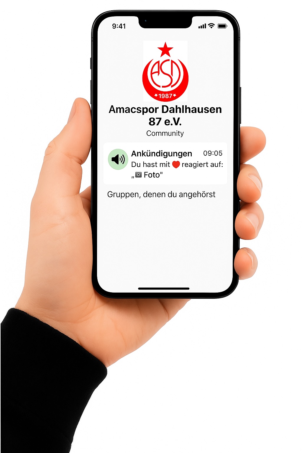 Beispielansicht der Community auf dem Smartphone